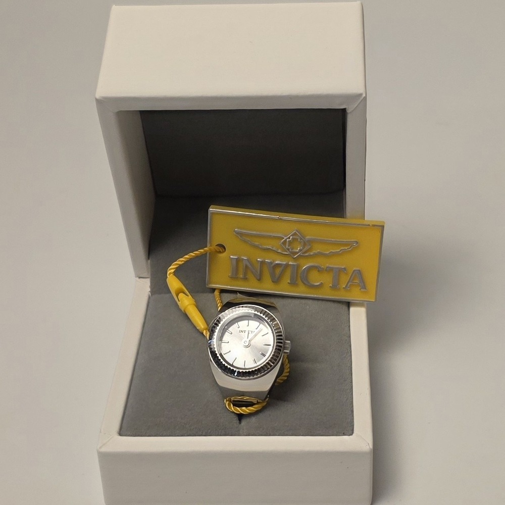 NEW Invicta Women's Ring Watch Mini Angel Quartz Silver Tone 48946 #0382